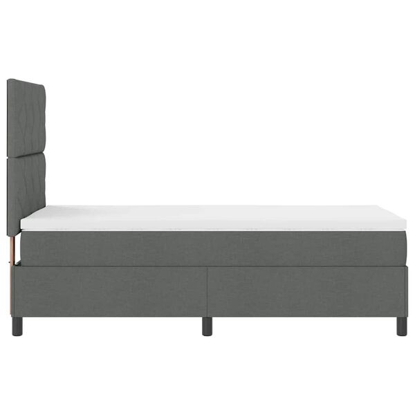vidaXL Letto a molle con materasso Grigio scuro 100 x 200 cm Tessuto