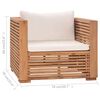 vidaXL Set Divani da Giardino 7 pz con Cuscini Crema in Legno di Teak