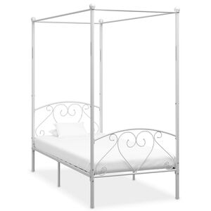 vidaXL Giroletto Baldacchino senza Materasso Bianco Metallo 90x200 cm