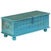 vidaXL Cassapanca in Legno Massello di Mango Blu 100x40x41 cm