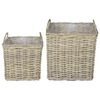 vidaXL Cestino per Piante GENDT 2 pz Grigio naturale Rattan Kubu
