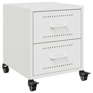 vidaXL Comodino Bianco 36x39x43,5 cm in Acciaio