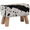 vidaXL panca 60 x 30 x 45 cm Pelle Vera Nero e Bianco