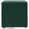 vidaXL Pouf Verde Scuro 41 x 41 x 40 cm Velluto e Legno Ingegnerizzato
