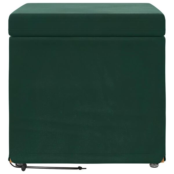 vidaXL Pouf Verde Scuro 41 x 41 x 40 cm Velluto e Legno Ingegnerizzato