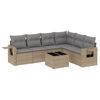 vidaXL Set Divani da Giardino 7 pz con Cuscini Beige in Polyrattan
