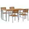 vidaXL Set da Pranzo per Giardino 5 pcs Grigio