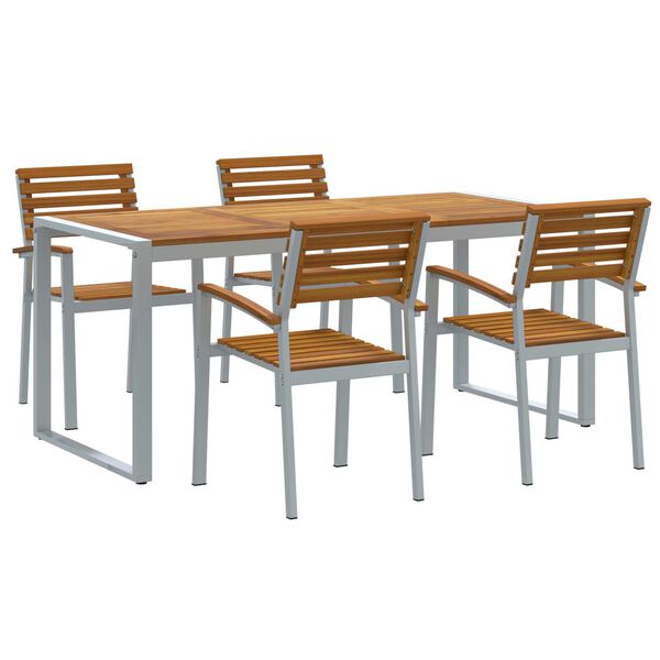vidaXL Set da Pranzo per Giardino 5 pcs Grigio