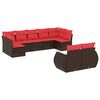 vidaXL Set Divani da Giardino 9 pz con Cuscini Marrone in Polyrattan