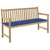 vidaXL Panca da Giardino con Cuscino Blu Reale 150 cm in Legno di Teak