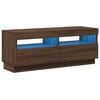 vidaXL Mobile Porta TV con Luci LED Rovere Marrone 100x35x40 cm
