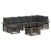 vidaXL Set Divano da Giardino 8 pz Grigio e Grigio Scuro polyrattan