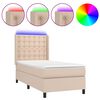 vidaXL Giroletto Molle Materasso e LED Cappuccino 90x190 cm Similpelle