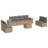vidaXL Set Divano da Giardino 9 pz con Cuscini Beige in Polyrattan