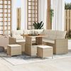 vidaXL Set Divano da Giardino 8 pcs Beige polyrattan