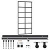 vidaXL Porta Scorrevole con Kit Montaggio Vetro ESG Alluminio 90x205cm