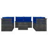 vidaXL Set Divani da Giardino su Pallet 9 pz con Cuscini Massello Pino