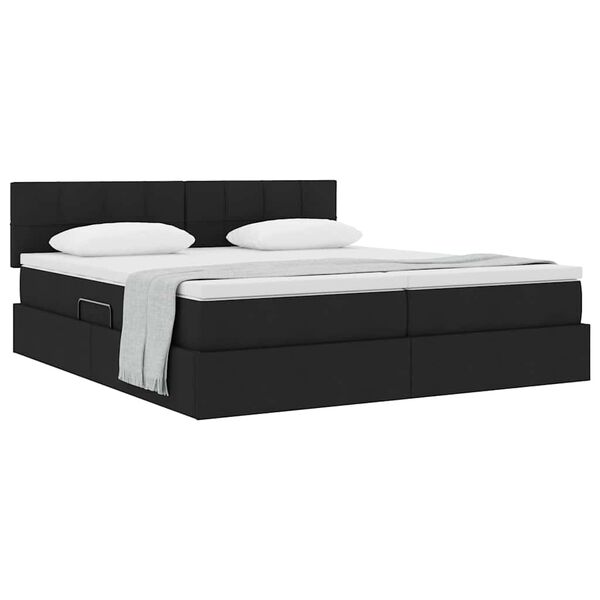 vidaXL Letto con Contenitore Nero 180 x 200 cm Pelle Sintetica
