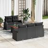 vidaXL Set Divano da Giardino con archiviazione 6 pcs Nero polyrattan