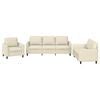 vidaXL Set di Divani 3 pz con Cuscini crema in Similpelle