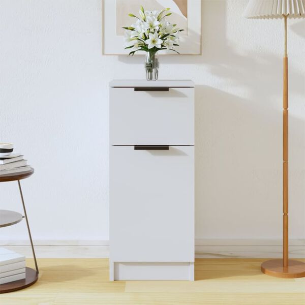 vidaXL Credenza Bianca 30x30x70 cm in Legno Multistrato