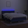 vidaXL Letto a Molle con Materasso e LED Blu 140x200 cm in Tessuto