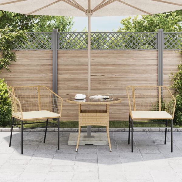 vidaXL Sedie da Giardino 2pz con Cuscini Marrone in Polyrattan