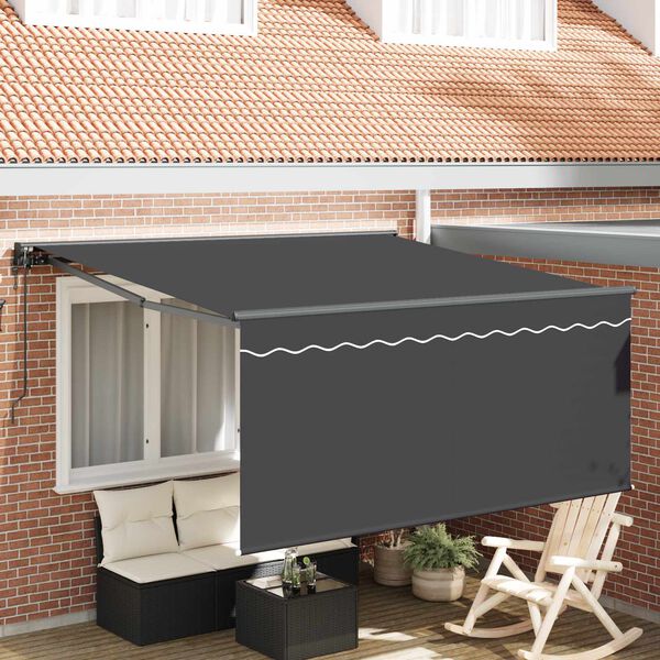 vidaXL Tenda Retrattile Antracite 300 x 250 cm Poliestere e Alluminio