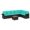 vidaXL Set Divani da Giardino 8 pz con Cuscini Nero in Polyrattan