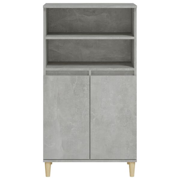 vidaXL Credenza Grigio Cemento 60x36x110 cm in Legno Multistrato