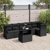 vidaXL Set Divani da Giardino con Cuscini 7pz Nero Polyrattan