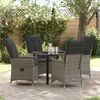 vidaXL Set da Pranzo per Giardino con cuscino 5 pcs Grigio polyrattan