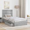 vidaXL Letto con Contenitore con testiera Grigio Sonoma 100 x 200 cm