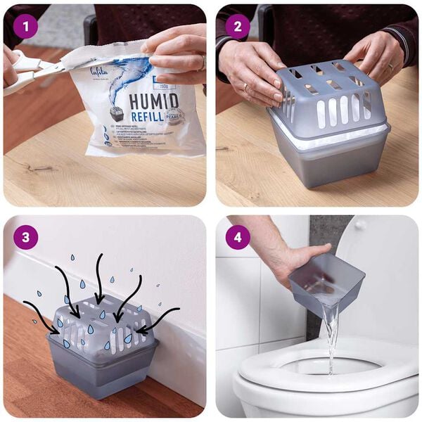 vidaXL Assorbitori di Umidit&agrave; con Sacchetti di Ricarica 4 pz 450 g