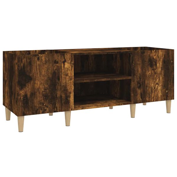 vidaXL Mobile Porta Dischi Rovere Fumo 121x38x48 cm Legno Multistrato