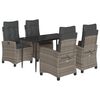 vidaXL Set da Pranzo da Giardino 5 pz con Cuscini in Polyrattan Grigio