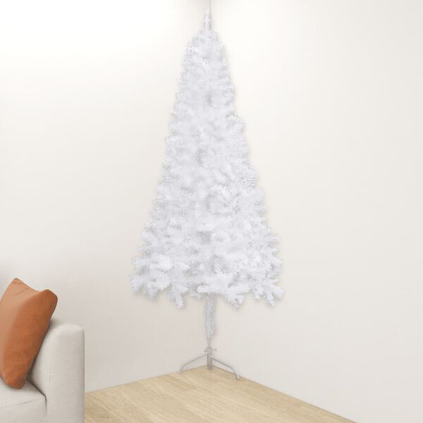vidaXL Albero di Natale Artificiale ad Angolo Bianco 240 cm PVC