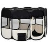 vidaXL Box per Cani Pieghevole con Borsa Trasporto Nero 125x125x61 cm