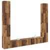 vidaXL Mobili TV a Parete 6 pz Legno Vecchio Legno Multistrato