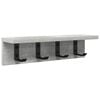 vidaXL Appendiabiti a muro A parete Grigio cemento 40 x 10,5 x 10,5 cm