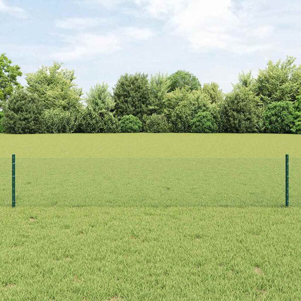 vidaXL Recinzione con Posto Verde 0,4 x 10 m Acciaio e PVC