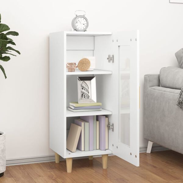 vidaXL Credenza Bianca 34,5x34x90 cm in Legno Multistrato