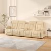 vidaXL Divano Massaggiante 4 Posti con Portabicchieri Crema in Tessuto