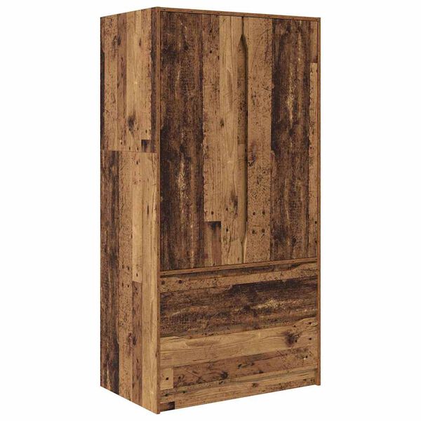 vidaXL Armadietto con cassetto Legno vecchio 79,5 x 49 x 156 cm
