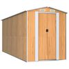 vidaXL Capanno Giardino Marrone Chiaro 192x440x223 cm Acciaio Zincato