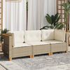 vidaXL Divano da Giardino con Cuscini a 3 Posti Beige in Polyrattan
