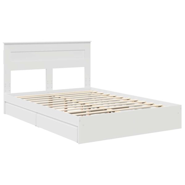 vidaXL Letto con Contenitore Bianco 140 x 200 cm Legno multistrato