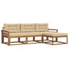 vidaXL Set di divani da esterno con cuscino 4 pcs Naturale e Beige