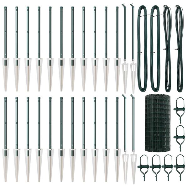 vidaXL Recinzione con Posto Verde 0,4 x 50 m Acciaio e PVC