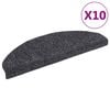 vidaXL Tappetini per scale autoadesivi 10 pz 65x21x4 cm Grigio scuro Semicircolari Grandi
